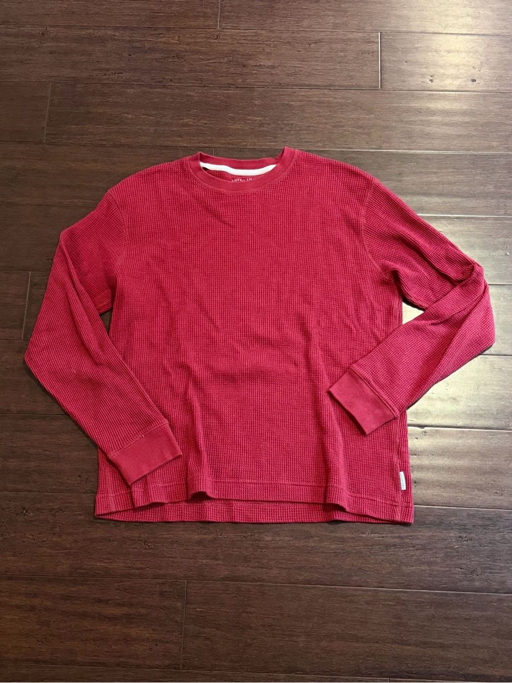 American Eagle Red Waffle Knit Crewneck Sweater